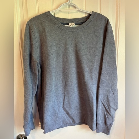 NWOT Amazon Essentials Blue Crew Neck Sweatshirt Large - Picture 2 of 6